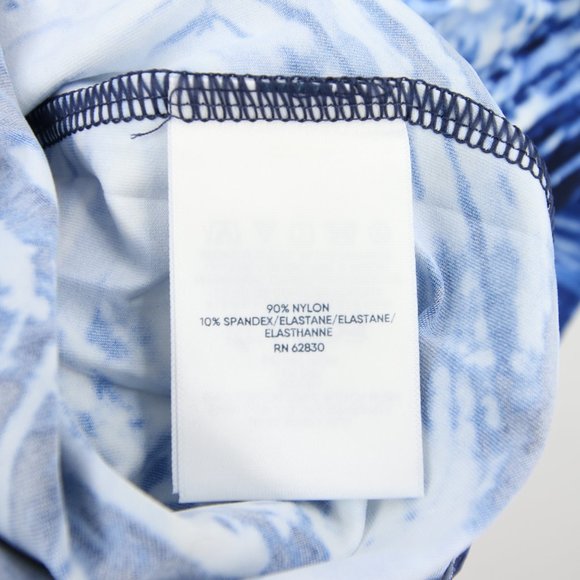 Lands' End Rash Guard Size Large Blue Tie Dye Pattern Scoop Neck Long Sleeve UPF - Picture 9 of 10